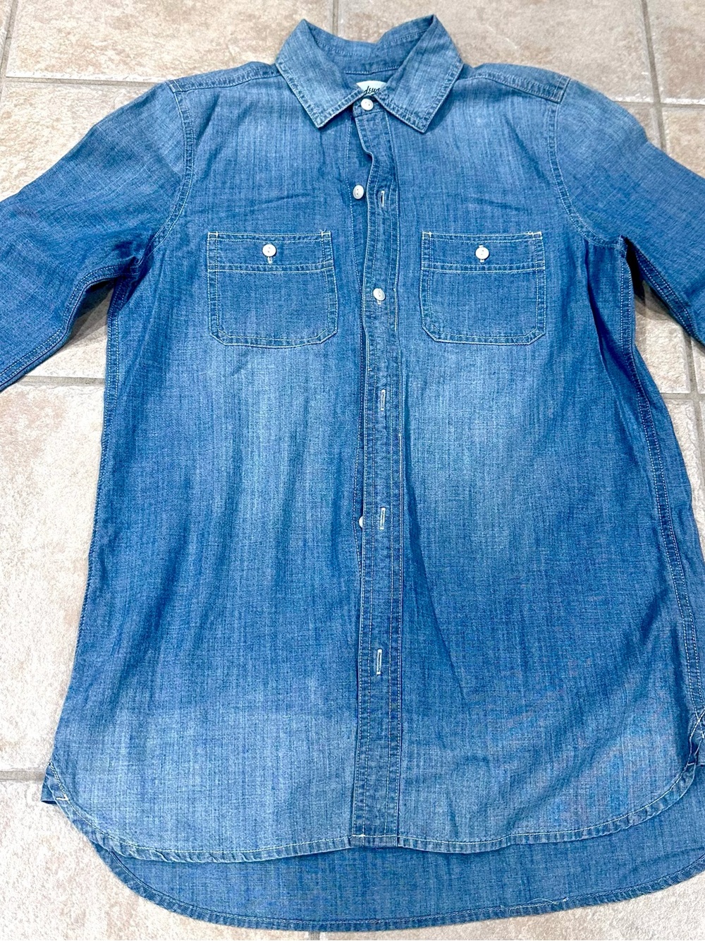 Madewell Girls' Blue Denim Button-Down Shirt